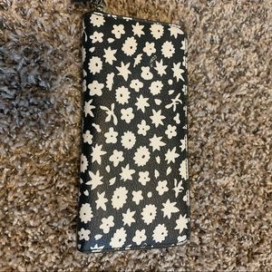 Coach black and white floral wallet